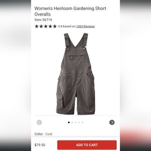 Duluth Trading Company Navy Heirloom Gardening Short Overalls